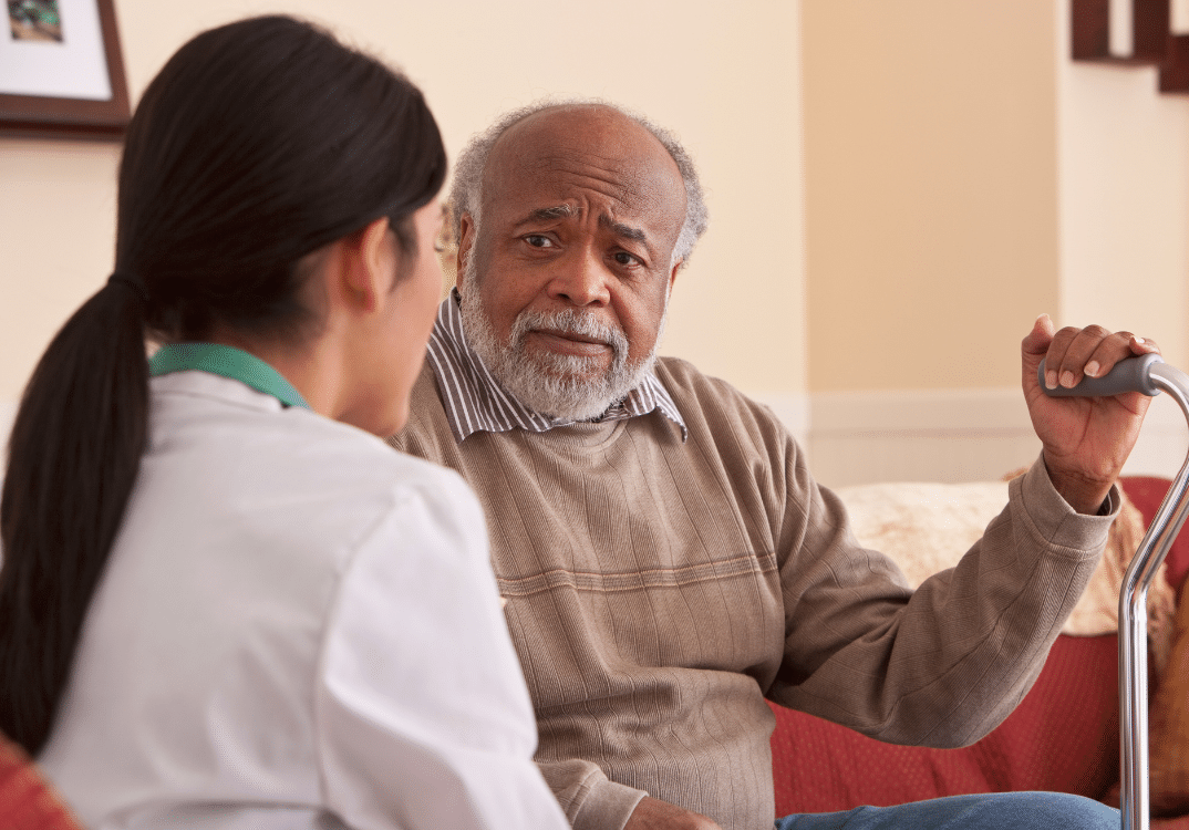 man getting diagnosed with Parkinson's disease