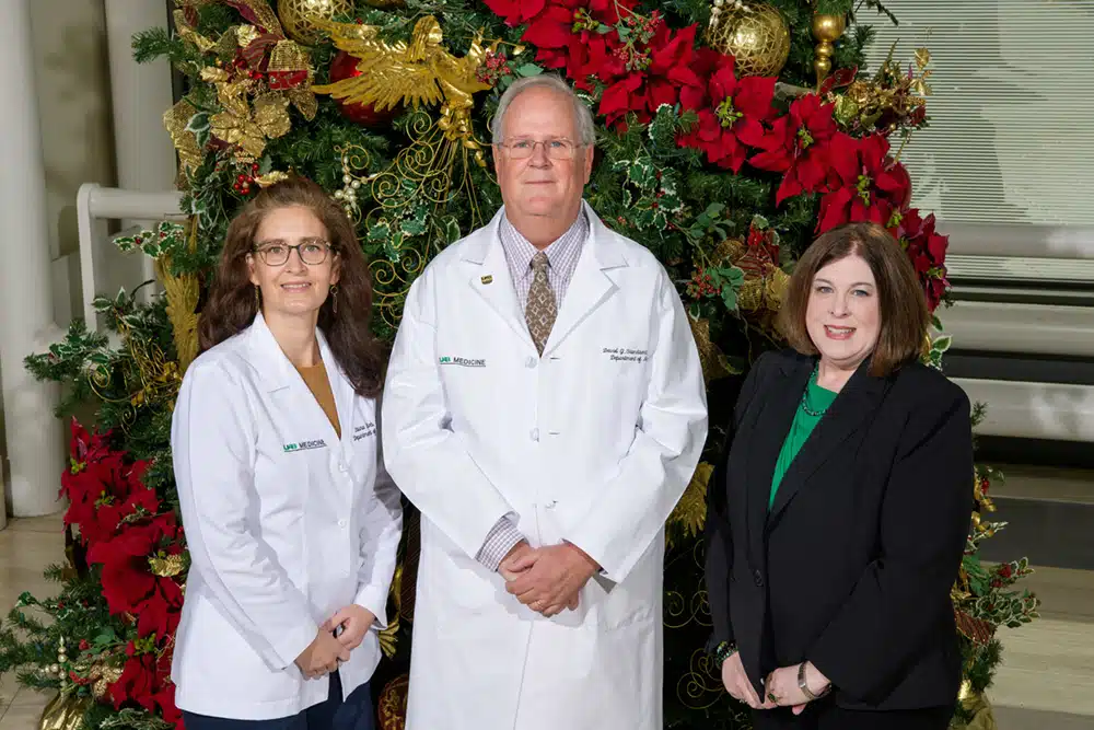 Photo of Laura Lieb, CRNP, MPH, Dr. David G. Standaert, MD, PhD, Brooklyn White