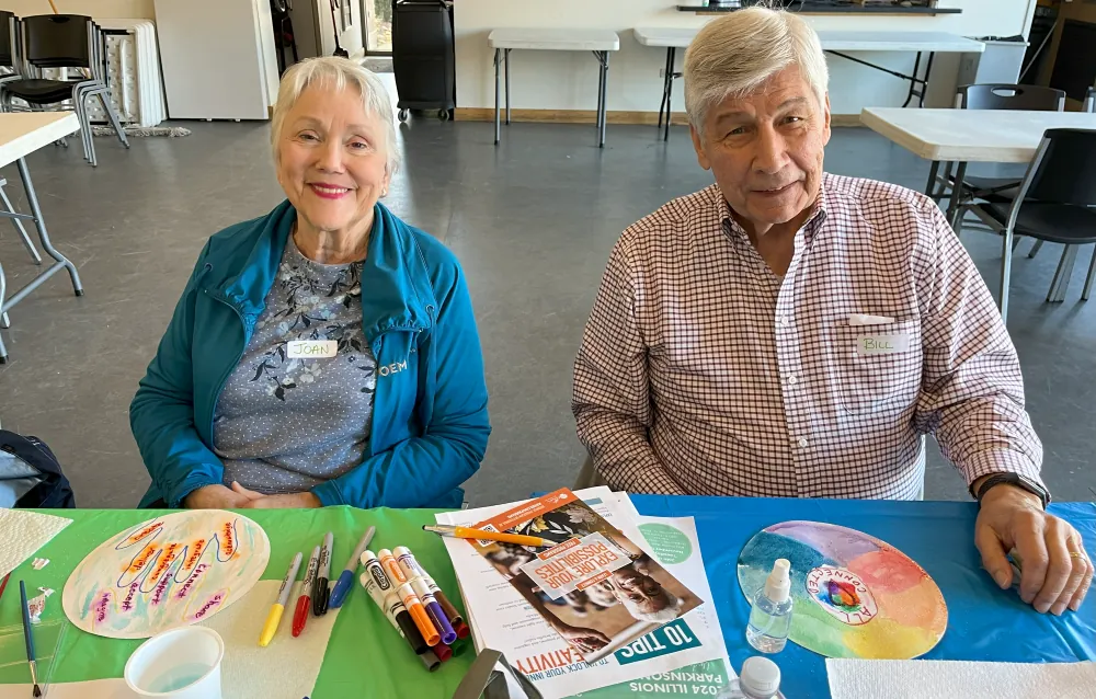 people in parkinson's art class