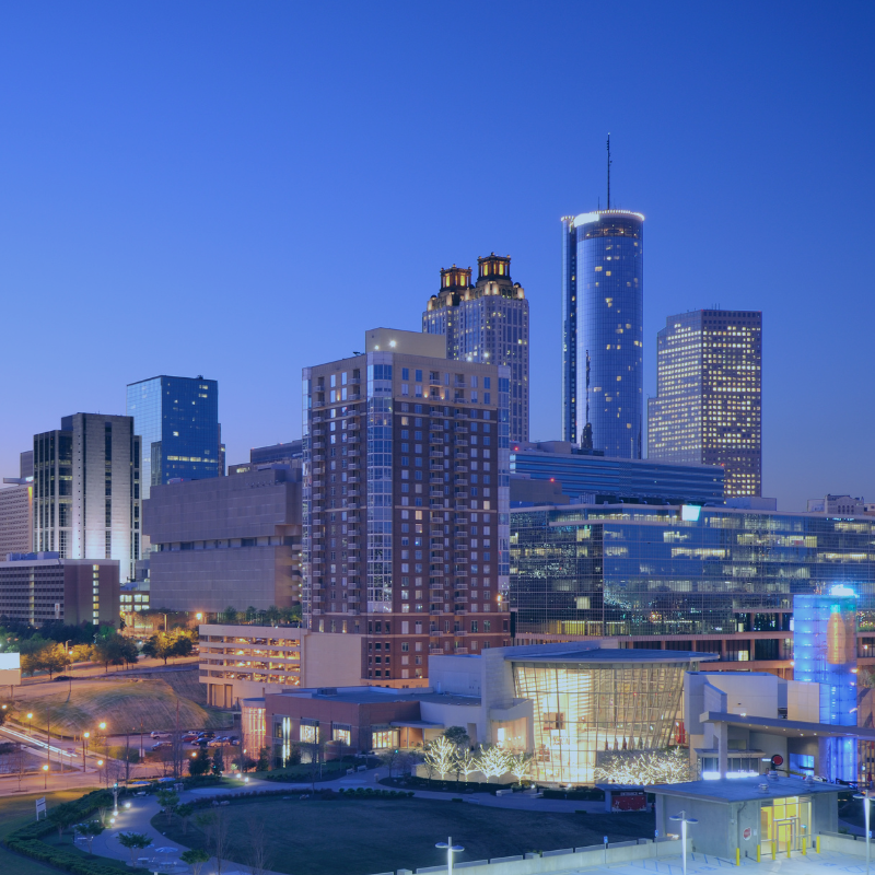 Give One Time to the APDA Georgia  - Image of Georgia Skyline.