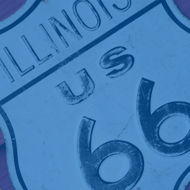 Donate Monthly  to the APDA Illinois Chapter - Image of Chicago Rt 66 sign